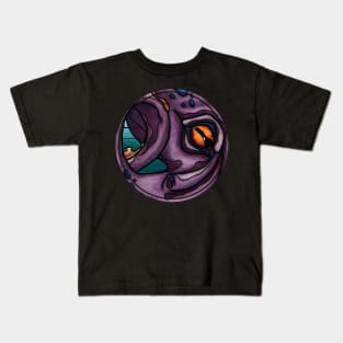 Purple octopus with orange eye Kids T-Shirt